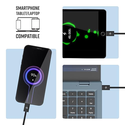 Image of ZEBRONICS TT60+ Type C - Type C Braided Cable, 60 Watts, Rapid Charging, Charge & Sync, 1 Meter, Compatible with iPhone 15 | Samsung | OnePlus | Xiaomi | Realme | Oppo Black