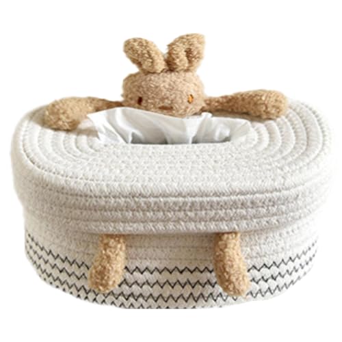 Soporte para caja de pañuelos, dispensador de servilletas tejidas, almacenamiento de toallas de papel de algodón, organizador que ahorra espacio, estante de soporte de toallitas, 8.27 x 5.91 x 3.94