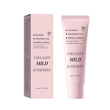 No Cast Just Glow Collagen Sunscreen Spf 50 Pa++++ 1.69 Fl.Oz | SPF 50 Broad Spectrum Face Sunscreen | Lightweight, Non-Sticky, Hydrating Formula | No White Cast or Residue