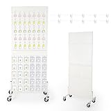 Expositor de Panel Perforado Metálico 60 x 150 cm con Ruedas, Panel Pegboard Modular para Tienda y Exhibición