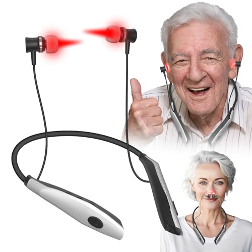 Tilmann Red Light Therapy for Nose and Ears, 2 in 1 Tinnitus Relief for Ringing Ears and Nasal Therapy Device, Ear and Nasal Pain Relief, 650nm, Handsfree