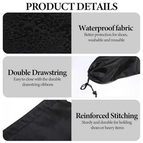 20 Pack Dust Bags For Shoes, Fabric Shoes Bags For Travel, Shoe Bag With Drawstring, Reusable Single Shoe Pouch For Protecting And Storing Shoes, Shoe Dust Bags For Men Women, Black4