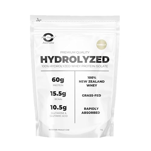 Pure Product Australia Hydrolyzed Whey Isolate Powder Vanilla 3 kilograms with Glass Shaker