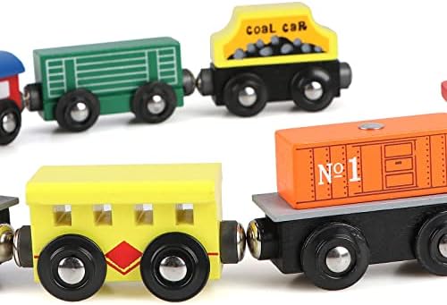 KABENFIS 16 PCS Wooden Train Set Magnetic Train Set for Girls and Boys