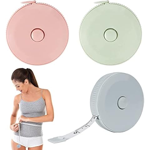 3 Pcs Soft Small Tape Measure for Body, Retractable Tape Measure Sewing, Double Scale for inch and cm, 60 inch / 150cm, Soft Ruler for Body Measuring, Waist Measureing and Clothes Sewing Ruler Cover