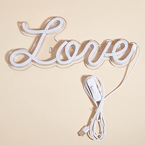 Image of 5V White Love LED Neon Sign Christmas Wedding Party Decoration Wall Lamp USB Powered Children Bedroom Night Light (NEW LOVE PINK)