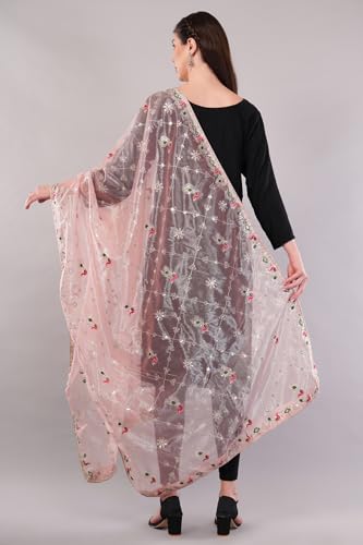 Soft Shimmer Net Embroideerd Dupatta, Lightweight and Sheer Shawl, Scarf, Wrap2
