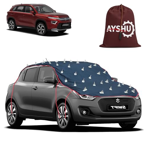 Image of AYSHU Water-Resistant Spike Car Cover for Toyota Urban Cruiser Hyryder - Protects from Dogs, Monkeys, Dust, Sunlight & UV - Full Roof Universal Fit