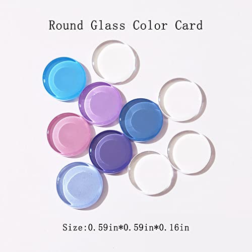 Round Nail Color Swatches Display Chart , Organize Gel Polish Colors 30Pcs Transparent Round Glass Dots And 1 Sheet Adhesive Stick #TOP1