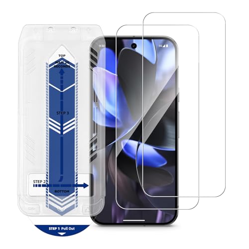 Sotarino ガラスフィルム Pixel 9A 用 指紋認証対応 グーグルピクセル 9A 対応 液晶保護フィルム ガイド枠付き 自動吸着 硬度9H 強化ガラス 耐衝撃 (2枚)