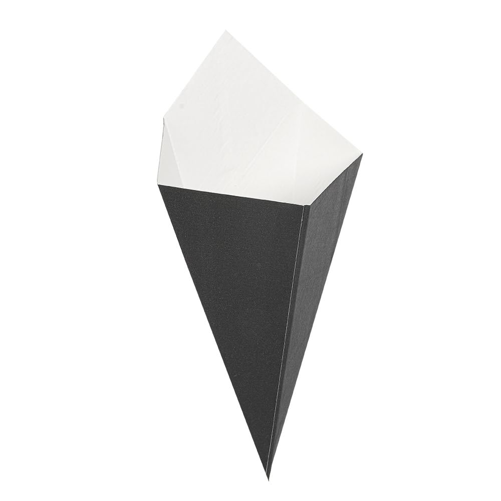 Thepack Lot de 200 cornets frits 100 g 230 g/m² 12,8 x 21,7 cm Noir