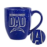 Rico Industries NFL Football Los Angeles Chargers Dad Royal Blue 16 oz Team Color Laser Engraved Speckled Ceramic Coffee Mug