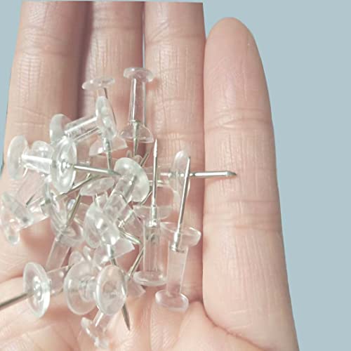 image for HeGangLy Push Pins-130pcs Clear PushPins, Bulletin Board Thumb Tacks f
