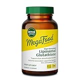 MegaFood High Absorption Liposomal Glutathione Supplement - Liver Detox & Powerful Antioxidant Support for Immune, Skin, Brain, and Cellular Health - Gluten Free, Vegan - 60 Capsules, 30 Servings