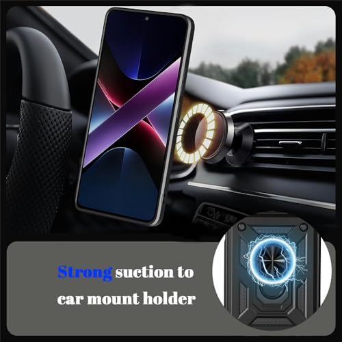 Image of Casodon Heavy Duty Back Case Cover for Vivo X300 Pro 5G, Shockproof Vivo X300 Pro Back Cover, Ring Case with Kickstand and Camera Protection Shutter - Black