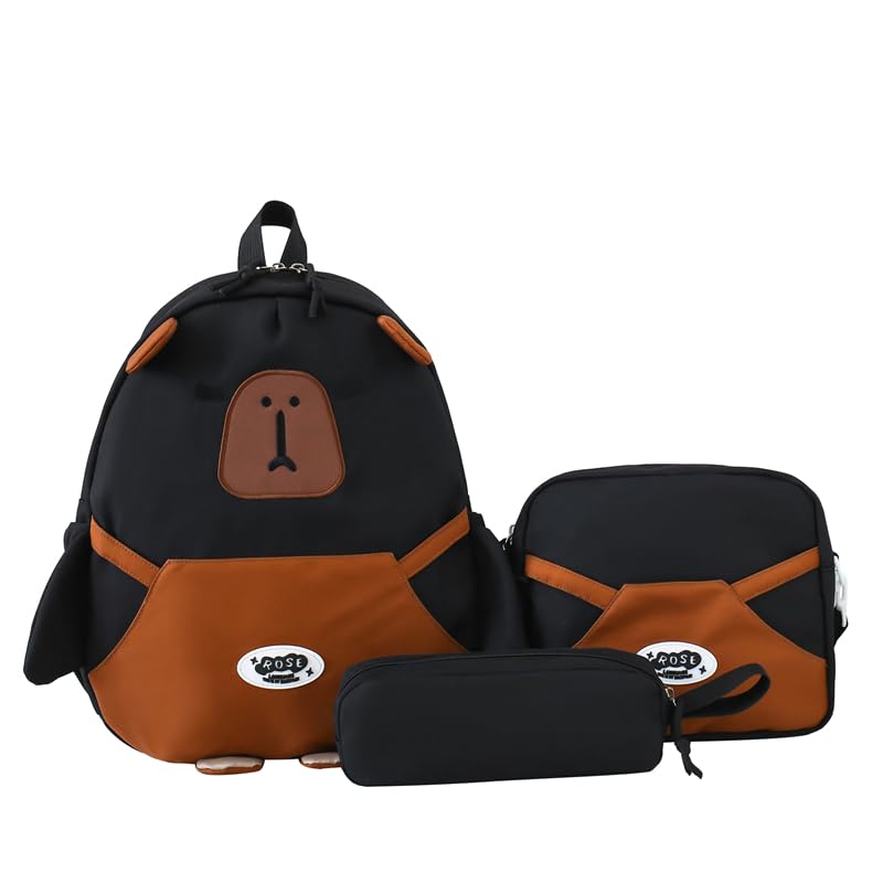 Cartoon for Capybara Backpack - Cute Nylon Backpack for Women, Lightweight and Portable, Perfect for Commuting, Traveling, an