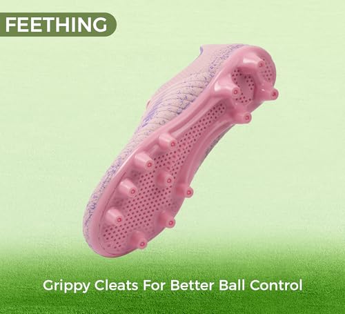 Boys Girls Soccer Cleats Firm Ground Youth Football Cleats Lightweight Outdoor Athletic Soccer Shoes for Little Big Kids4