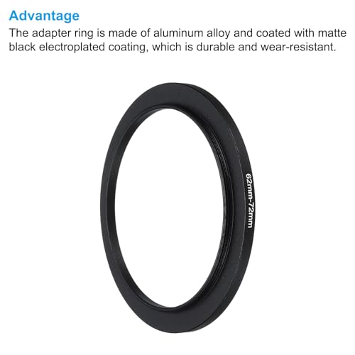 PATIKIL 62mm-72mm Metal Step Up Ring with Cleaning Cloth - Image 4