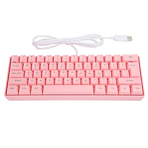 Teclado Gamer V700 Mecánico USB RGB 61 Teclas Rosa