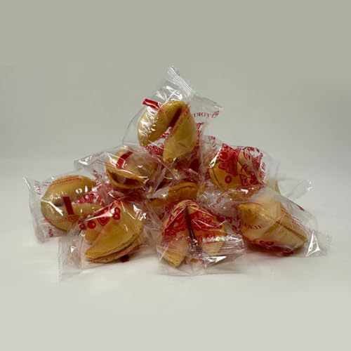 BAILY I Fortune Cookies I 100 (Pack) I Individually Wrapped for Freshness, Bulk Fortune Cookies, Typical Chinese Fortune Cookie With a Note of Vanilla Flavor for Good Luck and Fun Predictions