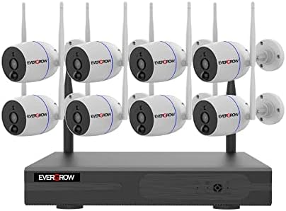 [2 Way Audio, Long Range, 10 Channel NVR] Wireless Security Dual Mode Camera System with 1TB Hard Drive, 8Pcs 1296p IP Security Surveillance Cameras Home Outdoor Alexa (8CH-A-2MP-168)