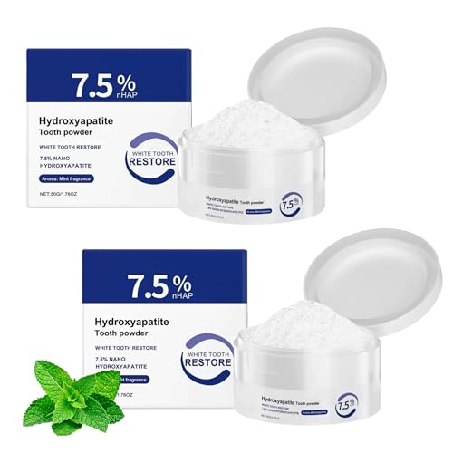 2Pcs Microcrystalline Hydroxyapatite Powder Hydroxyapatites Toothpaste Microcrystalline Tooth Powder for Stain Removal Teeth Cleaning Fresh Breath