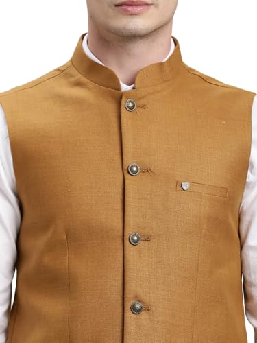 Image of Turtle Men Polycotton Solid Formal Nehru Jacket||Men's Ethnic Jacket