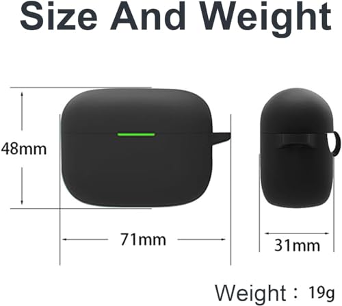 Image of Silicone Cover Compatible for Sony Linkbuds S WF-LS900N Bluetooth Earbuds case - Shockproof, Anti-Slip Sony linkbud s case (Earbuds and Charging Cover not Included) (Black)