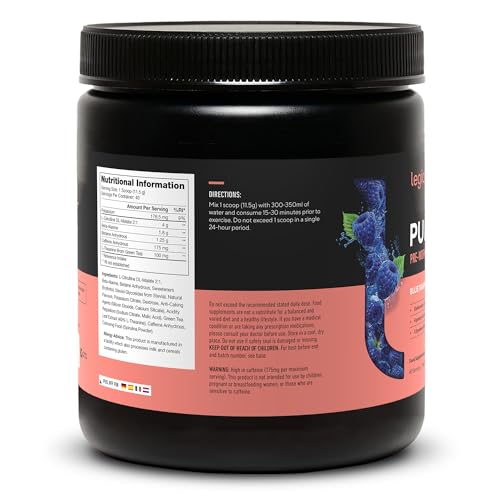 Legion Pulse Pre Workout Supplement - All Natural Nitric Oxide Preworkout Drink to Boost Energy, Creatine Free, Naturally Sweetened, Beta Alanine, Citrulline, (Blue Raspberry) - Image 4