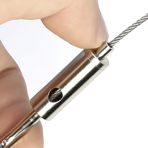 (8 Piezas) Tensores para cables de gancho para cuerda de alambre de 1 a 1.5mm, para colgar cuadros, suspensión de luces miniatura 5