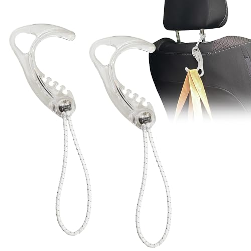 8TIMBER Gear Hook Clear 2-Pack — Lightweight + Versatile S Hook for Backpacks and Closet Storage for Quick and Easy Indoor or Outdoor Use