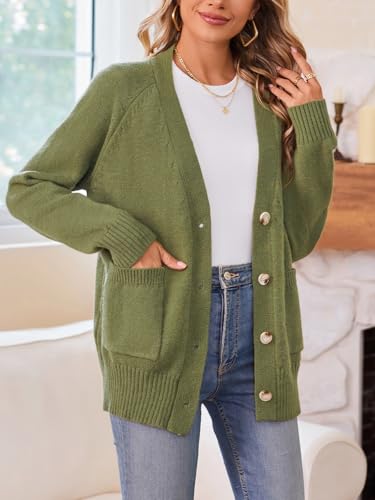 Women's Cardigan Sweaters Button Down Long Sleeve Knit Outwear with Pockets3