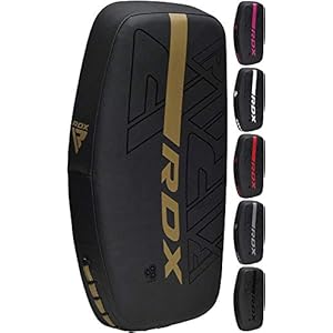 RDX Thai Pads Curved Kickboxing Muay Thai with Solid Handle Grip, Maya Hide Leather KARA Strike Shield for Knees Elbows Kicks Punches, Coaching Training Boxing MMA Martial Arts Taekwondo Combat Sports