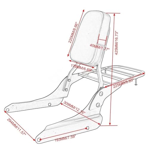 Coussin dossier passager Shadow 600 pour sissy bar moto - 3