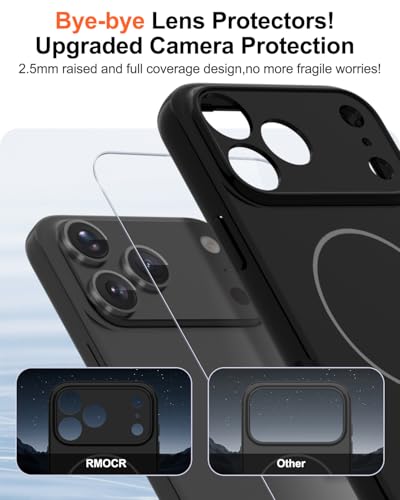Image of Magnetic for iPhone 17 Pro Case,Shockproof Matte Cover,Black Matte | with Screen Protector,Compatible with MagSafe,Military Grade Drop Protection,Full Camera Protection,Non-Slip Design Case