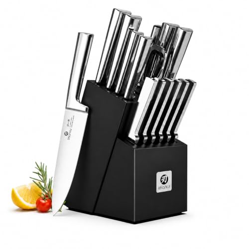 Image of imarku 15-Piece Knife Block Set Built-in Sharpener