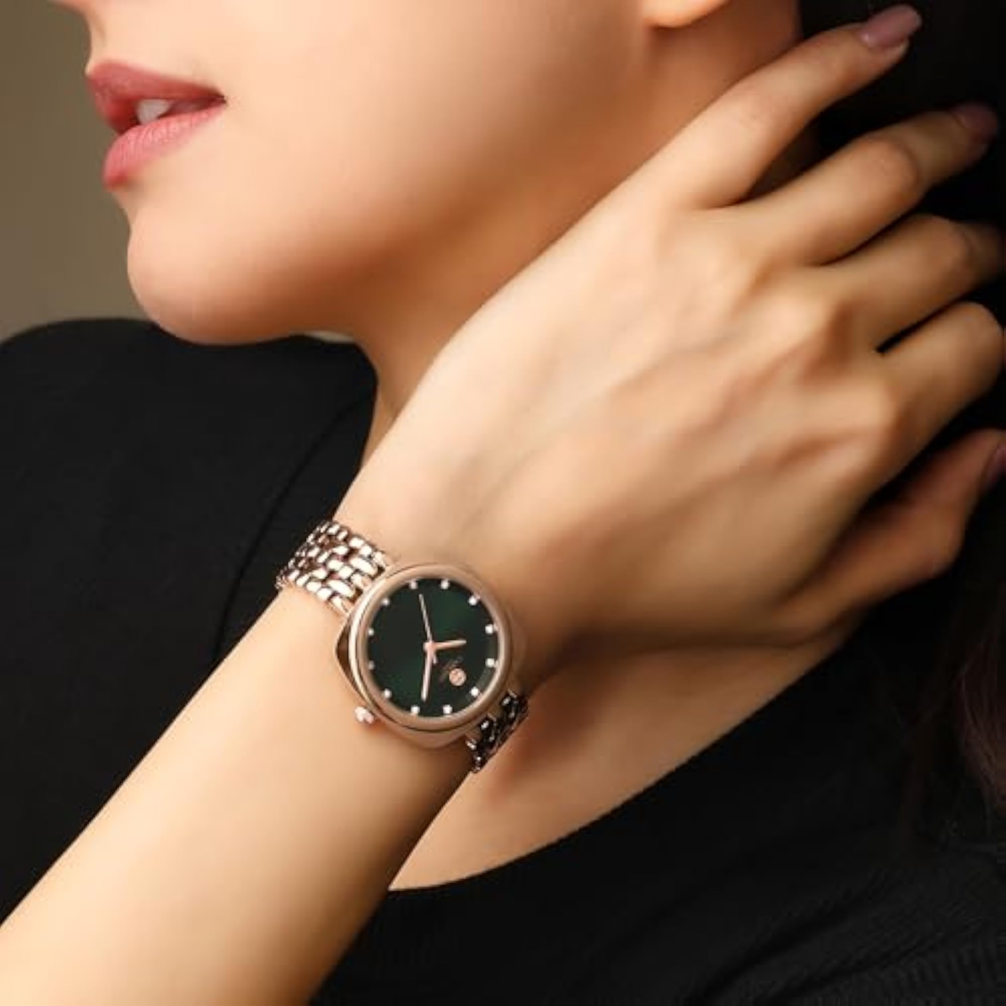Women's Celeste Analog Watch with Square Dial and Stainless Steel Strap