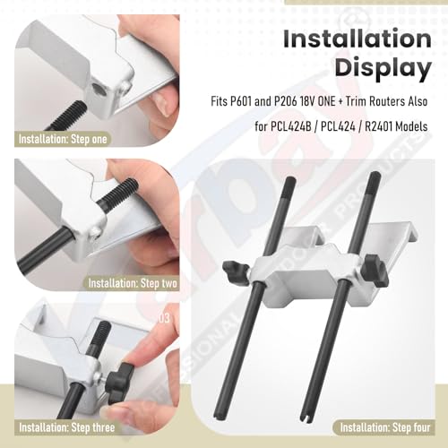204358001 Edge Guide Assembly Compatible with Ryobi P601 and P206 18V ONE+ Trim Routers, Fits PCL424B PCL424 R2401 Trim Routers - 204358001 Router Guide - Thumbnail 3