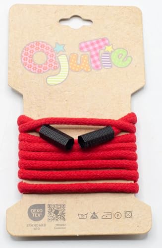 Die Stofftante - Cordon de 5 mm rond avec embouts de cordon - 1,15 m de long - prêt à l’emploi - pour hoodies, pantalons de jogging, vestes, vêtements, accessoires de couture, projets DIY - 34 couleurs - Cordon de - 5.0/5