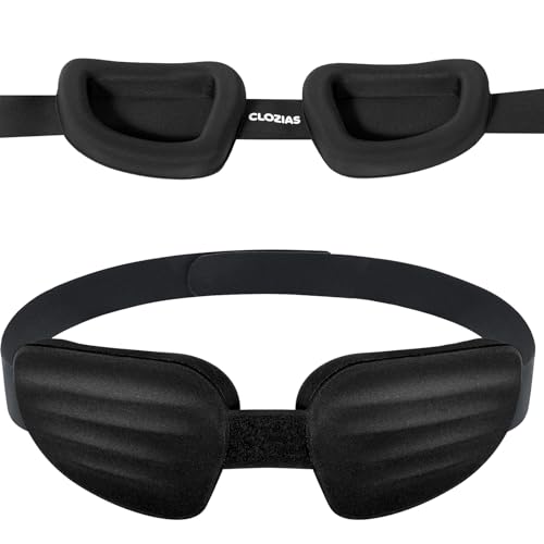 CLOZIA Sleep Mask for Men Women, Adjustable Sleeping Eye Mask, 100% Blocking Eye Masks for Sleep, Soft Comfortable for Travel & Shift Work, Black