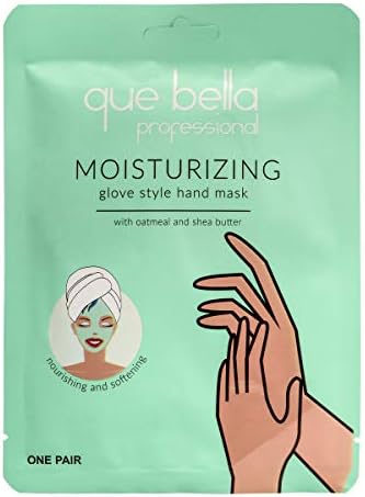 Que Bella Moisturizing Hand Mask, Oatmeal & Shea Butter, Glove Type