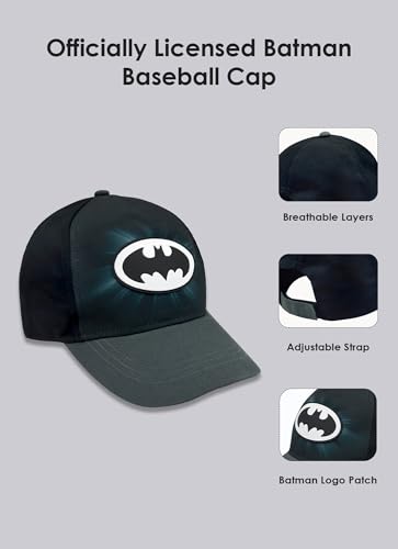 Image of Free Authority Official DC Comics Batman Black Cap for Men & Women | Adjustable Closure