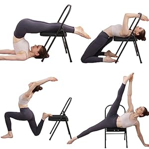 BODY RHYTHM Yoga Auxiliary Chair with Lumbar Back Support for Abs & Core, Balance Handstand, Flexibility and Strength Training and Back Pain Relieving.