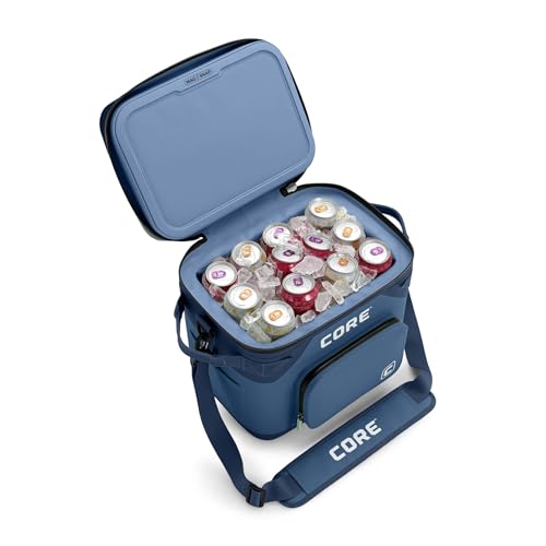 Image of CORE Magnetic Leak Proof Soft Cooler with Waterproof Zipper | Insulated Bag Portable Ice Chest Box | Best Soft Cooler for Food & Beverages for Tailgating, Car Camping, Travel, and Family Beach Picnics