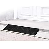 【Rutschfest】 Die Oberfläche der Bordsteinrampen verfügt über eine rutschfeste Textur, die künstlich geprägt ist, um die Reibung und damit die Sicherheit zu erhöhen. Die spezielle Gitterstruktur an der Basis macht diese Bordsteinrampe stabiler und verhindert, dass sie sich während des Gebrauchs leicht bewegt.