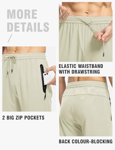 Image of TBMPOY Men's Outdoor Lightweight Hiking Mountain Pants Running Active Jogger Pants