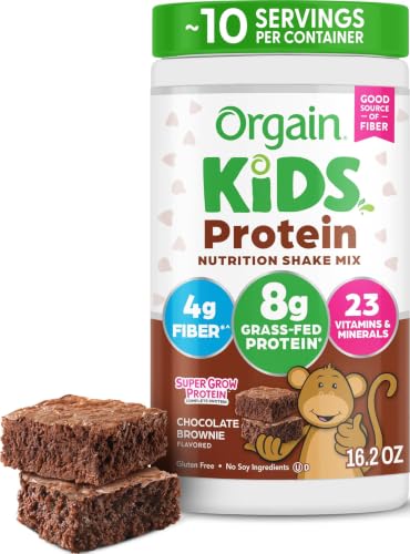 Orgain Kids 8g Grass-Fed Dairy Protein Powder Chocolate Brownie 1lb