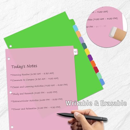 12-Tab Binder Dividers with Tabs for 3 Ring Binder, Write & Erase, Monthly Dividers for 8.5 x 11'' Letter Size Papers, Assorted Color, 1 Set image 1