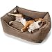 HUNTER Livingston Hundesofa, Hundebett, Strukturstoff, klassisch, L, braun, 100 x 75 x 35 cm
