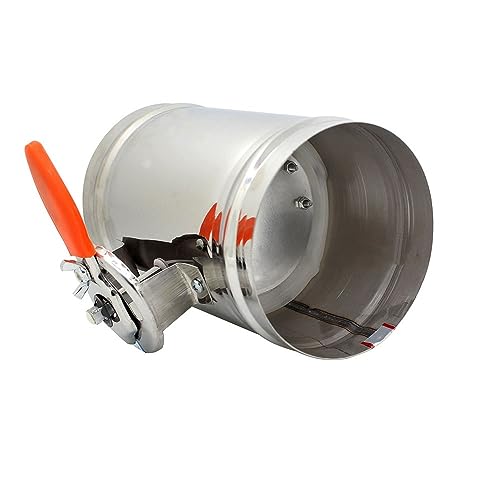 NETFEN Damper Valve, Manual Air Amortisseur Vanne D'aération Ventilation Amortisseur d'air Conduit D'aération Diamètre 80-400 Mm en Acier Inoxydable (Size : Outer Diameter 125mm)